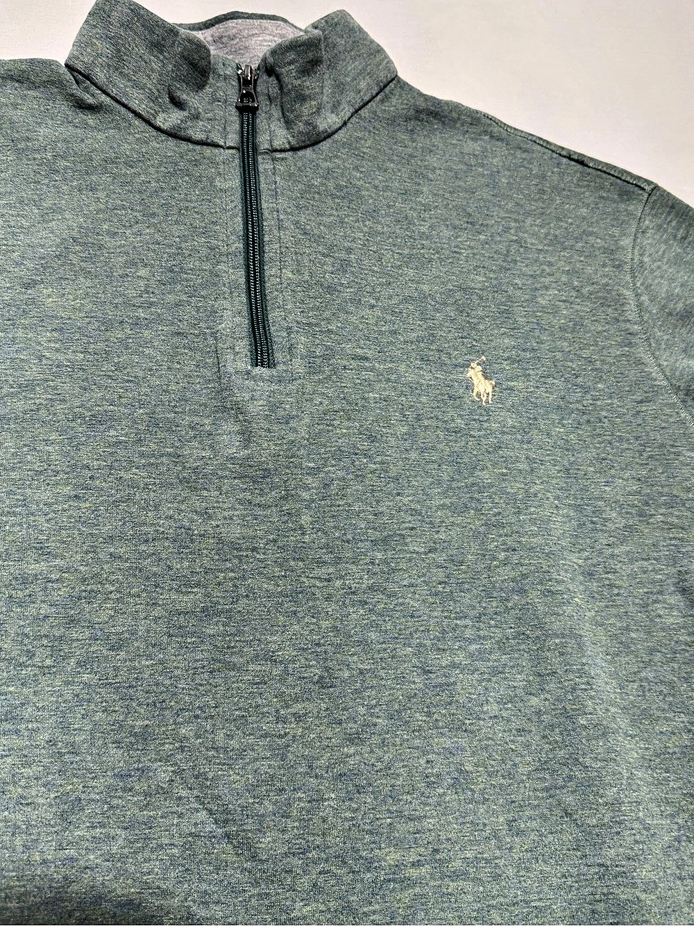 Polo Ralph Lauren Luxury Jersey Quarter-Zip Pullover Green Large